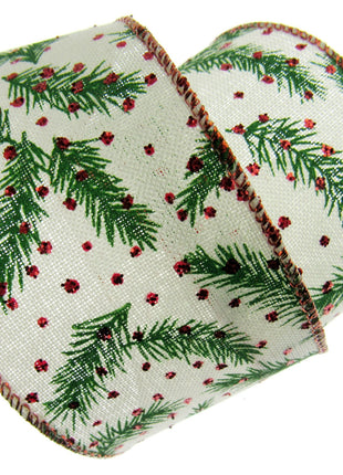 Wired Christmas Ribbon Design 38mm/63mm - 2 Meter Length 46084