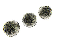 Round Domed Crested Metal Buttons in Colour Antique Silver or Bronze 23mm / 25mm
