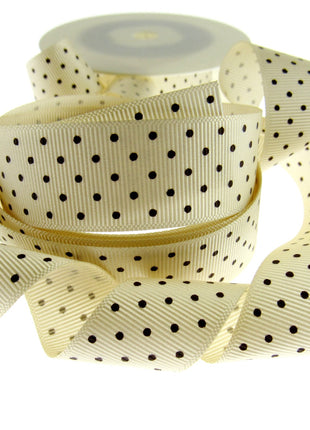 Polka Dot Grosgrain Ribbon Spotty Ribbon 12 Great Colours 22mm Wide 53759 - ThreadandTrimmings