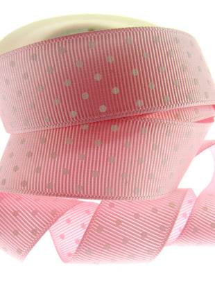 Polka Dot Grosgrain Ribbon Spotty Ribbon 12 Great Colours 22mm Wide 53759 - ThreadandTrimmings