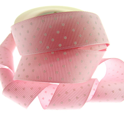 Polka Dot Grosgrain Ribbon Spotty Ribbon 12 Great Colours 22mm Wide 53759 - ThreadandTrimmings