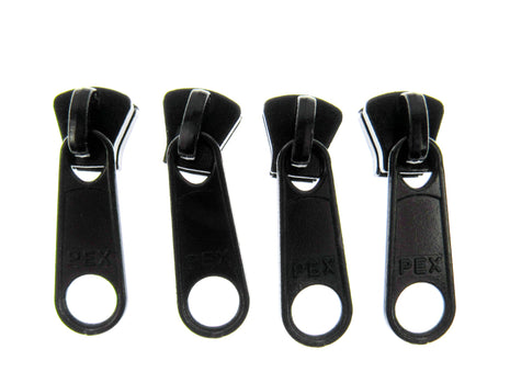 Zip Pull Slider Pullers Long & Double #10 Plastic Zip Chain - (4 x Pullers) - ThreadandTrimmings