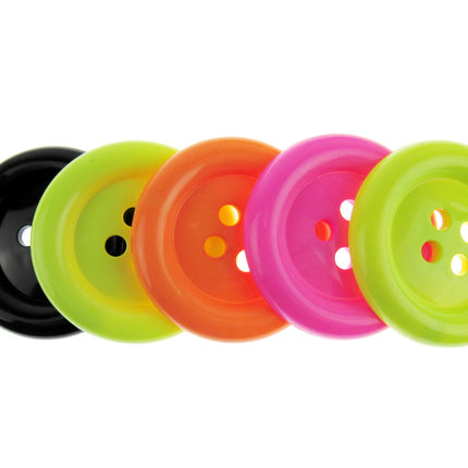 Round Extra Large Clown Buttons 14 Cols & 3 Sizes  4-Hole Buttons x 3 Buttons - ThreadandTrimmings