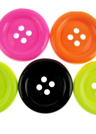 Round Extra Large Clown Buttons 14 Cols & 3 Sizes  4-Hole Buttons x 3 Buttons - ThreadandTrimmings