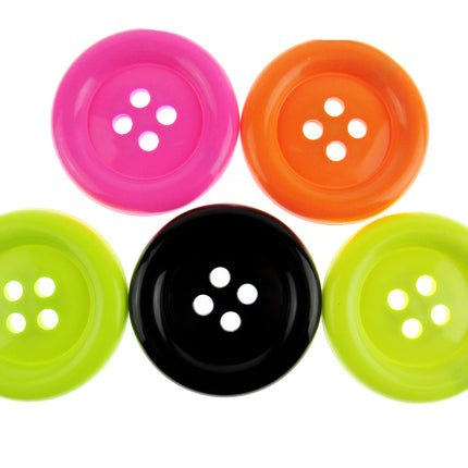 Round Extra Large Clown Buttons 14 Cols & 3 Sizes  4-Hole Buttons x 3 Buttons - ThreadandTrimmings