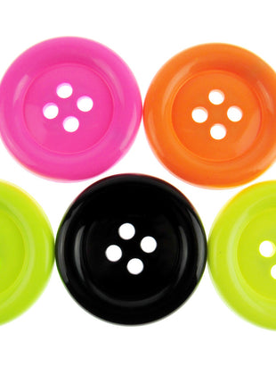 Round Extra Large Clown Buttons 14 Cols & 3 Sizes  4-Hole Buttons x 3 Buttons - ThreadandTrimmings