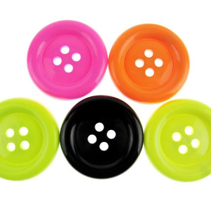 Round Extra Large Clown Buttons 14 Cols & 3 Sizes  4-Hole Buttons x 3 Buttons - ThreadandTrimmings