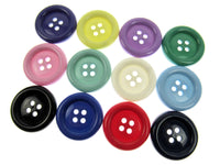 Round Extra Large Clown Buttons - 14 Colours & 3 Sizes  4-Hole Plastic Buttons