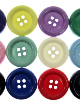 Large round clown buttons assorted bright colours 4 hole plastic