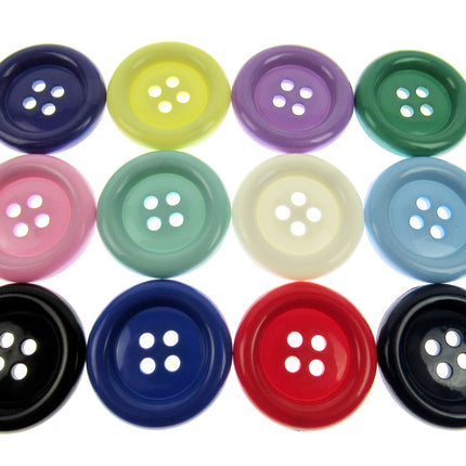 Colourful plastic clown buttons pack of 3 sewing craft use