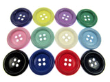 Round Extra Large Clown Buttons - 14 Colours & 3 Sizes  4-Hole Plastic Buttons