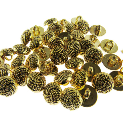 Round Metal and Metal Look Gold Shank Buttons - Clearance