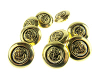 Round Metal and Metal Look Gold Shank Buttons - Clearance