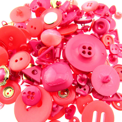 Mixed red craft buttons