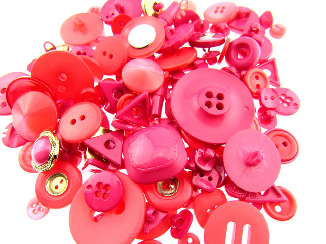 Mixed red craft buttons