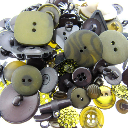 Mixed black craft buttons