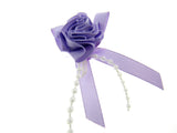 Carnation Satin Ribbon Bows with Pearl String Stamens & Tails - 5 x Bows - 53415