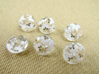Clear Domed Buttons with Choice of Pretty Subtle Designs Black White 6pcs 15mm
