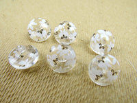 Clear Domed Buttons with Choice of Pretty Subtle Designs Black White 6pcs 15mm