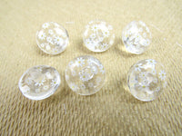 Clear Domed Buttons with Choice of Pretty Subtle Designs Black White 6pcs 15mm