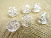 Clear Domed Buttons with Choice of Pretty Subtle Designs Black White 6pcs 15mm