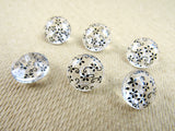 Clear Domed Buttons with Choice of Pretty Subtle Designs Black White 6pcs 15mm