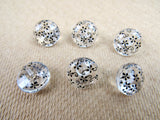 Clear Domed Buttons with Choice of Pretty Subtle Designs Black White 6pcs 15mm