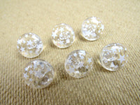 Clear Domed Buttons with Choice of Pretty Subtle Designs Black White 6pcs 15mm