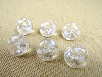 Clear Domed Buttons with Choice of Pretty Subtle Designs Black White 6pcs 15mm