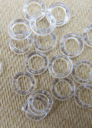Round Austrian Blind Rings Clear Plastic 10mm (5mm inner) Choose Pack Size CR8 - ThreadandTrimmings