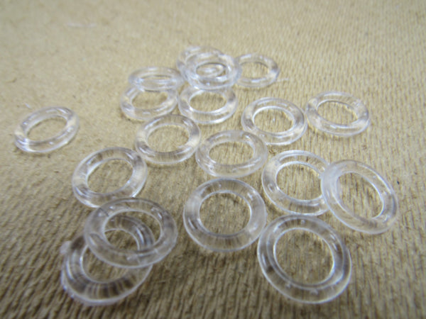 Round Austrian Blind Rings - Clear Plastic - 10mm (5mm inner) - Choose Pack Size