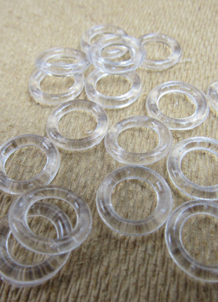 Round Austrian Blind Rings Clear Plastic 10mm (5mm inner) Choose Pack Size CR8 - ThreadandTrimmings