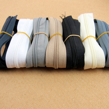 Continuous Zip Chain No.5 Weight with Sliders - Ideal for Upholstery & Cushions - ThreadandTrimmings