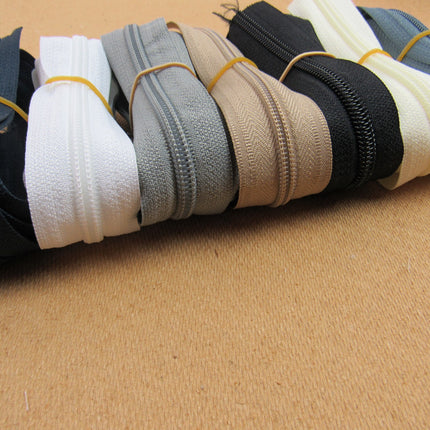 Continuous Zip Chain No.5 Weight with Sliders - Ideal for Upholstery & Cushions - ThreadandTrimmings