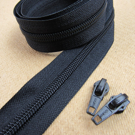 Continuous Zip Chain No.5 Weight with Sliders - Ideal for Upholstery & Cushions - ThreadandTrimmings