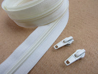 Continuous Nylon Zip Chain with Zip Sliders - No 3 or No 5 Weight