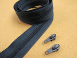 Continuous Nylon Zip Chain with Zip Sliders - No 3 or No 5 Weight