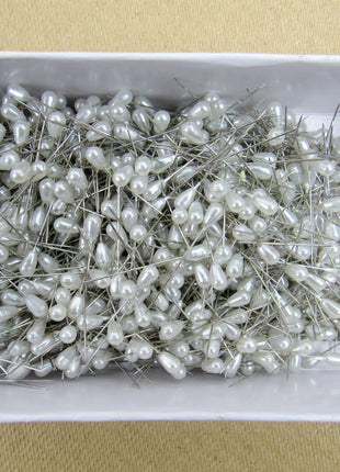 Pearl Headed Wedding Corsage and Table Pins - 1000 Pcs - 40mm Long - Steel Shank