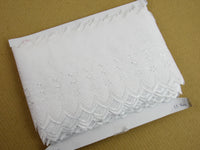 Flat White Cotton Broderie Anglaise 6" (150mm) Wide 3 Meter Length 2840