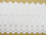 Flat White Cotton Broderie Anglaise 6" (150mm) Wide 3 Meter Length 2840