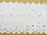 Flat White Cotton Broderie Anglaise 6" (150mm) Wide 3 Meter Length 2840