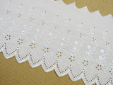 Flat White Cotton Broderie Anglaise 6" (150mm) Wide 3 Meter Length 2840