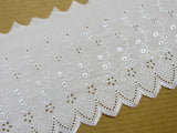 Flat White Cotton Broderie Anglaise 6" (150mm) Wide 3 Meter Length 2840