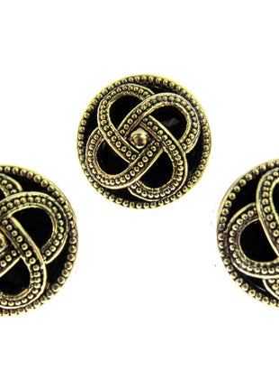 Round Celtic Coronet Shank Buttons Antique Gold Contrasting Background CX6 - ThreadandTrimmings