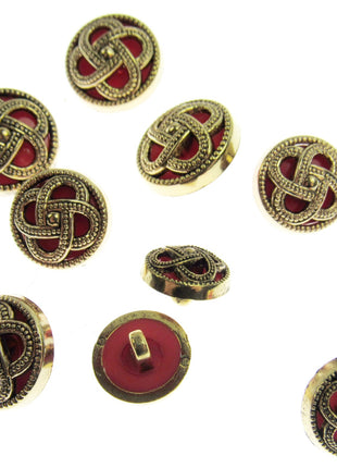 Round Celtic Coronet Shank Buttons Antique Gold Contrasting Background CX6 - ThreadandTrimmings