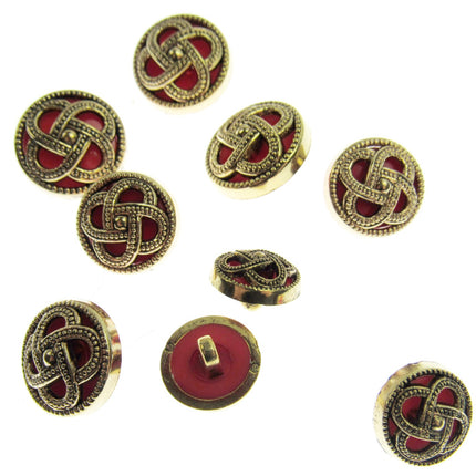 Round Celtic Coronet Shank Buttons Antique Gold Contrasting Background CX6 - ThreadandTrimmings