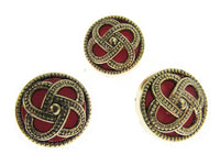 Round Celtic Coronet Shank Buttons - Antique Gold Contrasting Background CX6