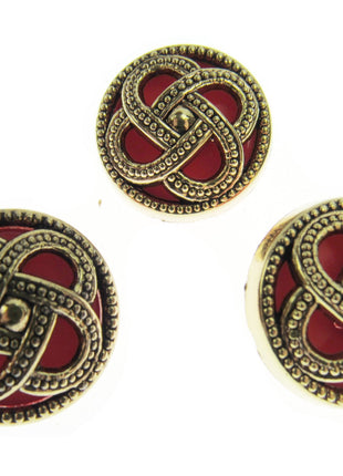 Round Celtic Coronet Shank Buttons Antique Gold Contrasting Background CX6 - ThreadandTrimmings