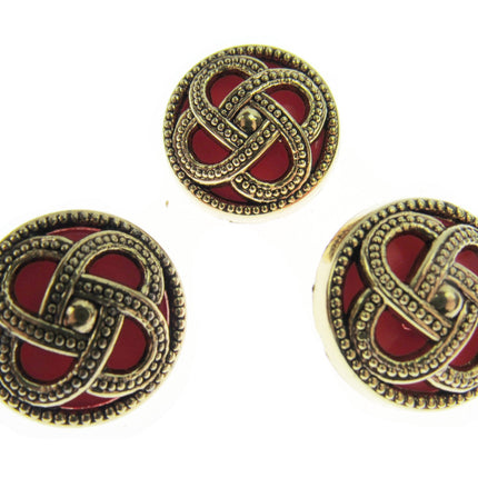Round Celtic Coronet Shank Buttons Antique Gold Contrasting Background CX6 - ThreadandTrimmings
