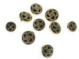 Round Celtic Coronet Shank Buttons - Antique Gold Contrasting Background CX6